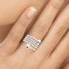 Bague Large Multi Rangs Boules En Argent Massif 925/000 Tailles 50 à 60