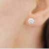 Boucles D'oreilles 8mm Cristal Zirconium Argent Massif Bijou Homme/Femme