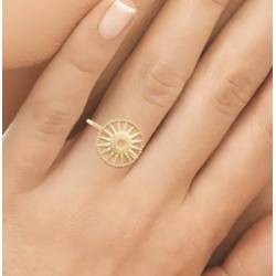 Bague Symbole "Soleil" En Plaqué Or 18 Carats Tailles 50 à 60