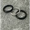 Bagues Céramique et Argent Triple Assemblage Tailles 50-52-54-56-58-60