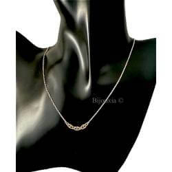 Collier Trois Maillons Grains de Café En Plaqué Or 18 Carats 750/000
