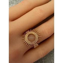 Bague Ajourée Soleil En Plaqué or 18 CARATS 750 Millièmes Tailles 50 à 68