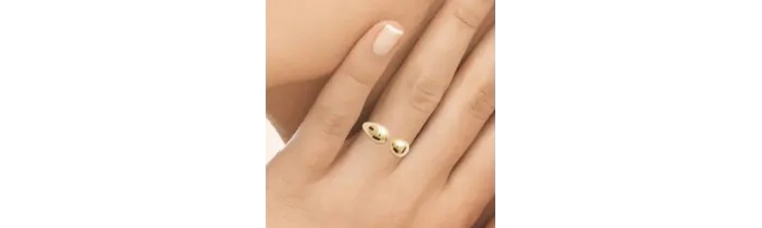 Bague Ouverte Forme Goutte D'eau En Plaqué Or 18 Carats Tailles 50 à 60