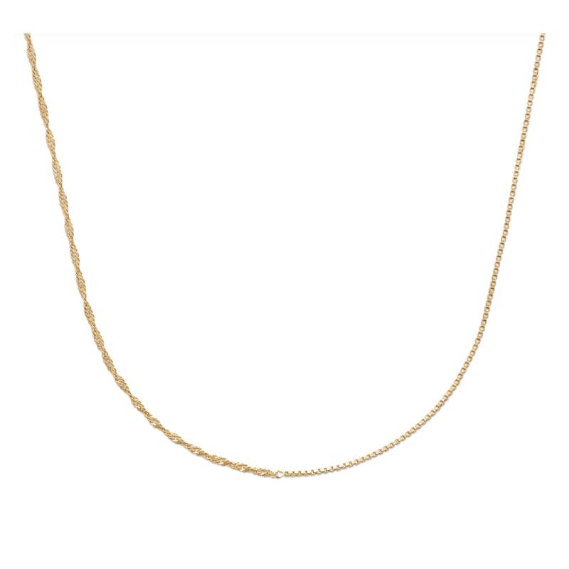 Chaîne Deux Mailles Singapour&Vénitienne En Plaqué Or 18 Carats 750/000