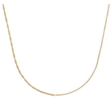 Chaîne Deux Mailles Singapour&Vénitienne En Plaqué Or 18 Carats 750/000