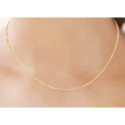 Chaîne Deux Mailles Singapour&Vénitienne En Plaqué Or 18 Carats 750/000