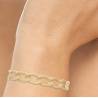 Bracelet Jonc Rigide Ouvert Maillons Entrelacés Plaqué Or 18 Carats 750/1000