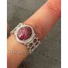Bague Ajourée Pierre Rhodonite En Argent Massif 925/1000 T52 à T60