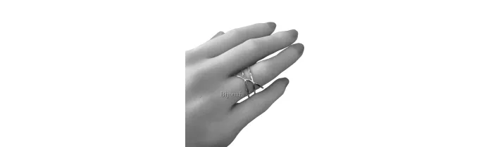 Bague Moderne Multi-Rangs entrelacés Argent Massif 925/000 Rhodié T50 à 60