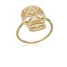 Bague Symbole Tête de Mort En Plaqué or 18 CARATS 750 Millièmes Tailles 50 à 60