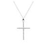 Collier Chaîne Et Pendentif Croix Fil Torsadé En Argent Massif 925/000 Rhodié