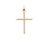 Pendentif En Forme De Grande Croix Fil Torsadé En Plaqué Or 18 Carats 750/000