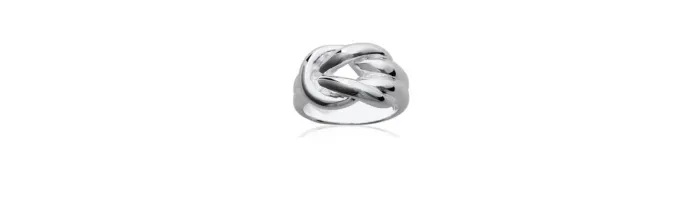 Bague Large Nœud Entrelacée En Argent Massif 925/1000 Tailles CHOIX