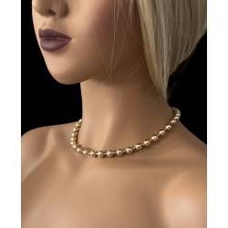 Collier Maille Boule 45CM X 8MM En Plaqué Or 18 carats 750/000