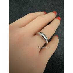 Bague jonc Cristal Zirconium Argent Massif 925/1000 Bijoux Mixte