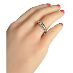 Bague jonc Cristal Zirconium Argent Massif 925/1000 Bijoux Mixte