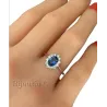 Bague Marquise Saphir Zirconium Argent Massif 925/000 Rhodié Tailles 50 à 60