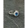 Bague Marquise Saphir Zirconium Argent Massif 925/000 Rhodié Tailles 50 à 60
