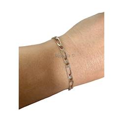 Bracelet Bracelet Maille Figaro 1-1 - 21cm x 4mm Argent Massif 925/1000 RHODIUM