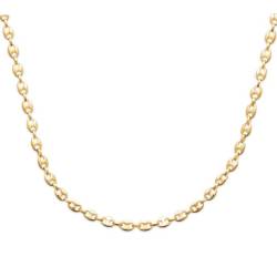 Chaîne 60CM x 6MM Maille Grain De Café Plaqué or 18 CARATS Bijoux