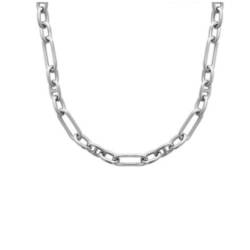 Bracelet 20CM Larges Maillons En Argent Massif 925/1000 Rhodié