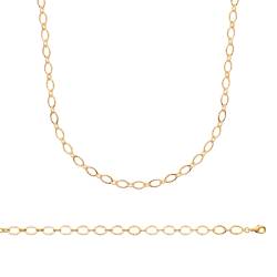 Collier Chaîne Maillons Ovales En Plaqué Or 18 Carats 750/000