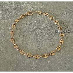 Bracelet Maille Grain de Café 19cm X 5mm Plaqué Or Bijou MIXTE