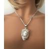 Grand Pendentif Tête de Lion Robuste En Argent Massif 925/000