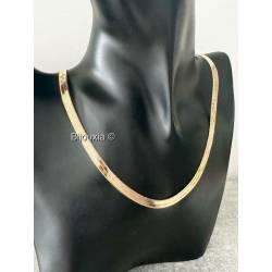 Collier Maille Miroir Dorée 50CM X 5MM En Plaqué or 750/1000 Bijou Femme
