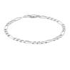 Bracelet 21 CM x 4 MM Maille Figaro Alternée Argent Massif 925/1000