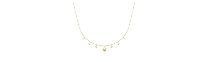 Collier Charms Soleil & Étoile Oz En Plaqué Or 18 Carats 750/000