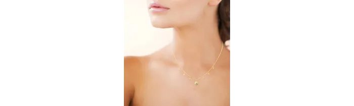 Collier Charms Soleil & Étoile Oz En Plaqué Or 18 Carats 750/000