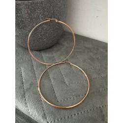 Créoles Lisses 7cm En Acier Inoxydable Rose