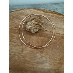 Créoles Lisses 7cm En Acier Inoxydable Rose