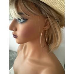 Créoles Lisses 7cm En Acier Inoxydable Rose