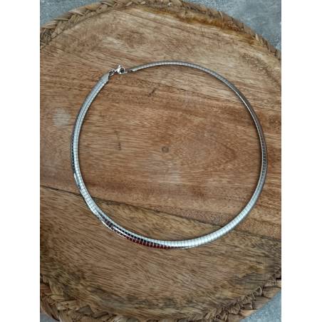 Collier Ras-de-Cou Semi-Rigide Maille Oméga 45CM En Acier Inoxydable
