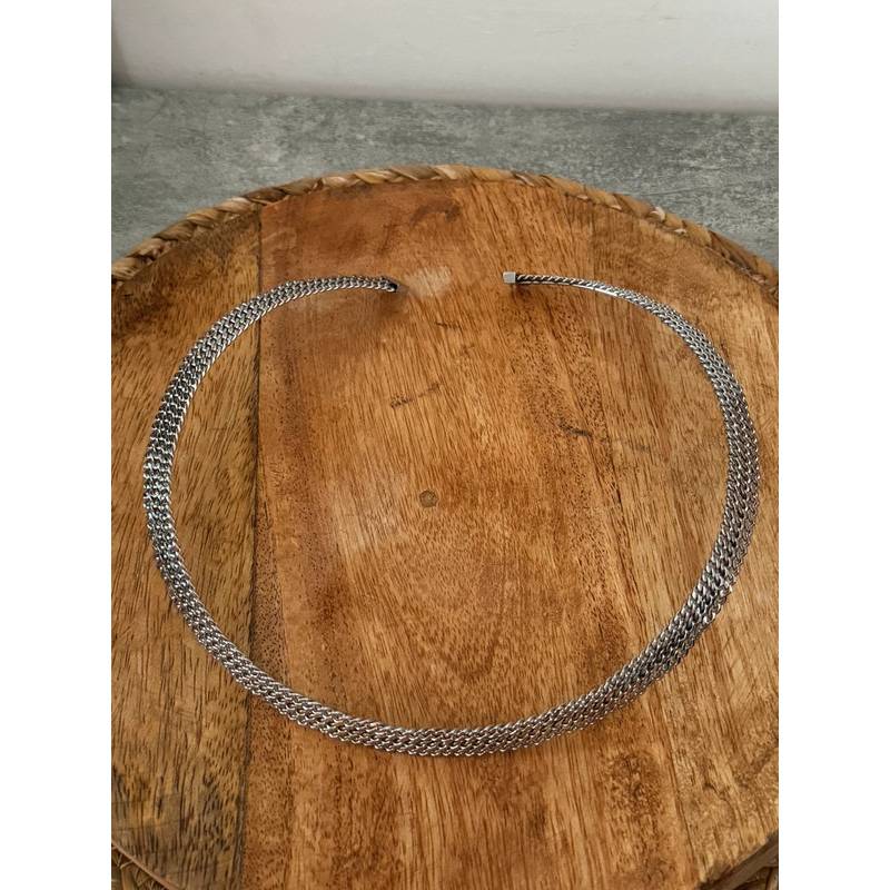 Collier tour de cou Torque Rigide Maille Palmier 42CM En Acier Inoxydable