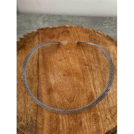 Collier tour de cou Torque Rigide Maille Palmier 42CM En Acier Inoxydable