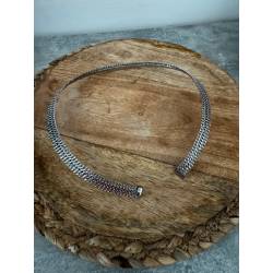 Collier tour de cou Torque Rigide Maille Palmier 42CM En Acier Inoxydable