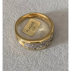 Bague Empierrée Zirconium Plaqué or 18 CARATS T48 à 66