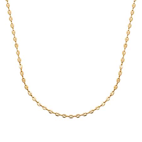 Chaîne Maille Grain De Café 50CM x 3,70MM Plaqué or 18 CARATS