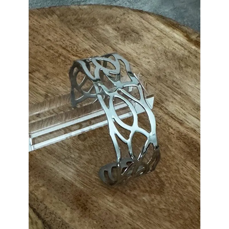 Bracelet Manchette Jonc Rigide En Acier Inoxydable Doré - Ouvert Épais - Neuf Sans Emballage - Femme