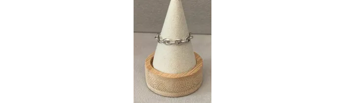 Bague Motif Grain de Café En Argent Rhodié 925/000 T50 à 60