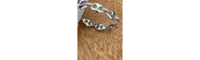 Bague Motif Grain de Café En Argent Rhodié 925/000 T50 à 60