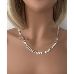 Chaîne Maille Figaro 55 cm x 5MM Argent Massif 925/1000 Bijoux Homme