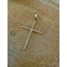 Pendentif En Forme De Grande Croix Fil Torsadé En Plaqué Or 18 Carats 750/000