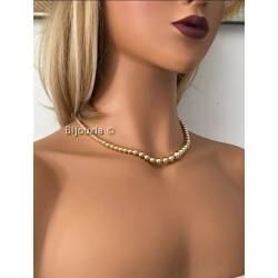 Collier Maille Boule En Chute 45CM En Plaqué Or 18 Carats