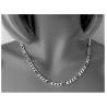 Chaîne 55CM X 5mm Maille Diamantée En Argent Massif RHODIUM
