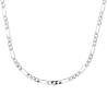 Chaîne 50CM X 5mm Maille Figaro Diamantée En Argent Massif RHODIUM