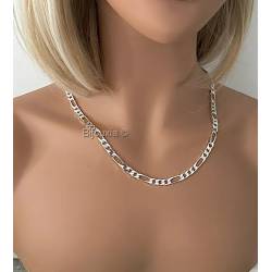 Chaîne 55 cm Maille Figaro Argent Massif 925/1000 Bijoux Homme